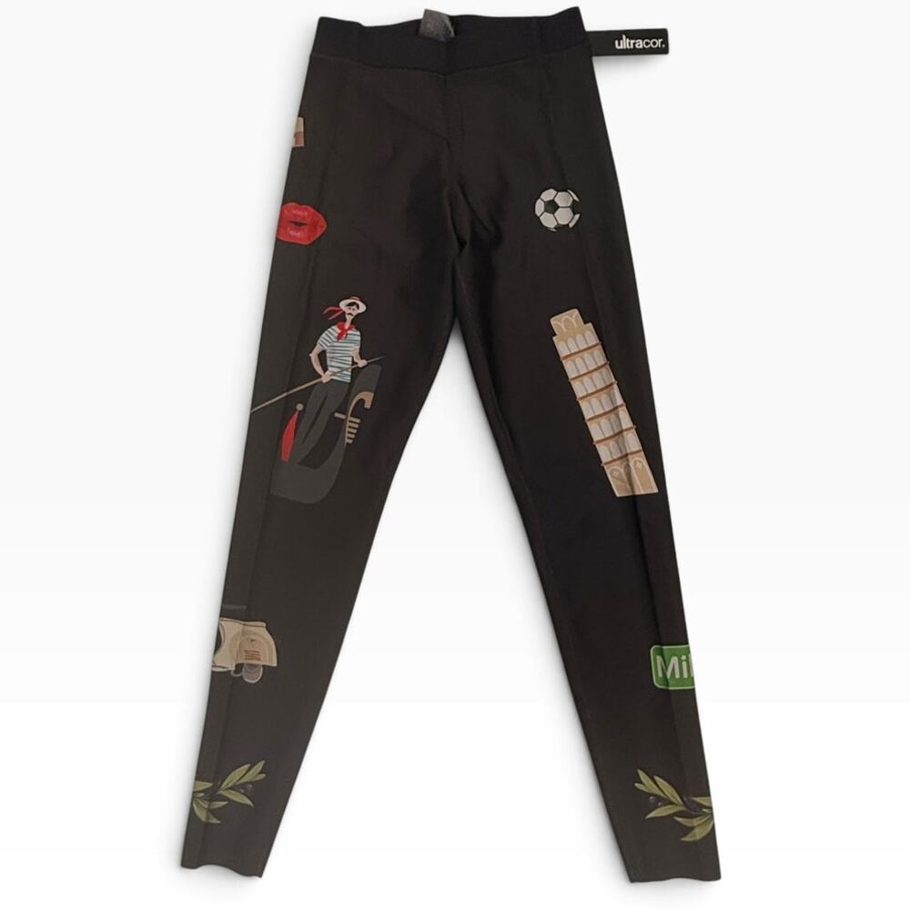 NWT Ultracor XS Leggings Italy Travel Print Rare Colosseum Pisa Gondola Vespa